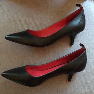Charles Jourdan Red and Black Pumps